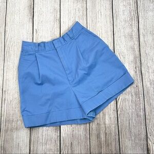 Vintage Cheryl Tiegs Blue Cuffed Hem High Waisted Shorts Size 4